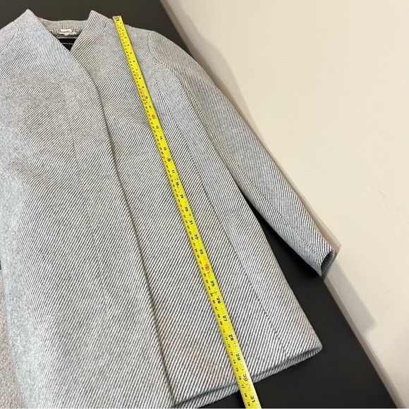 NWT RW&CO Long Blazer Jacket Light Grey Stripe - Career Office Work Outerwear XS - Picture 13 of 13